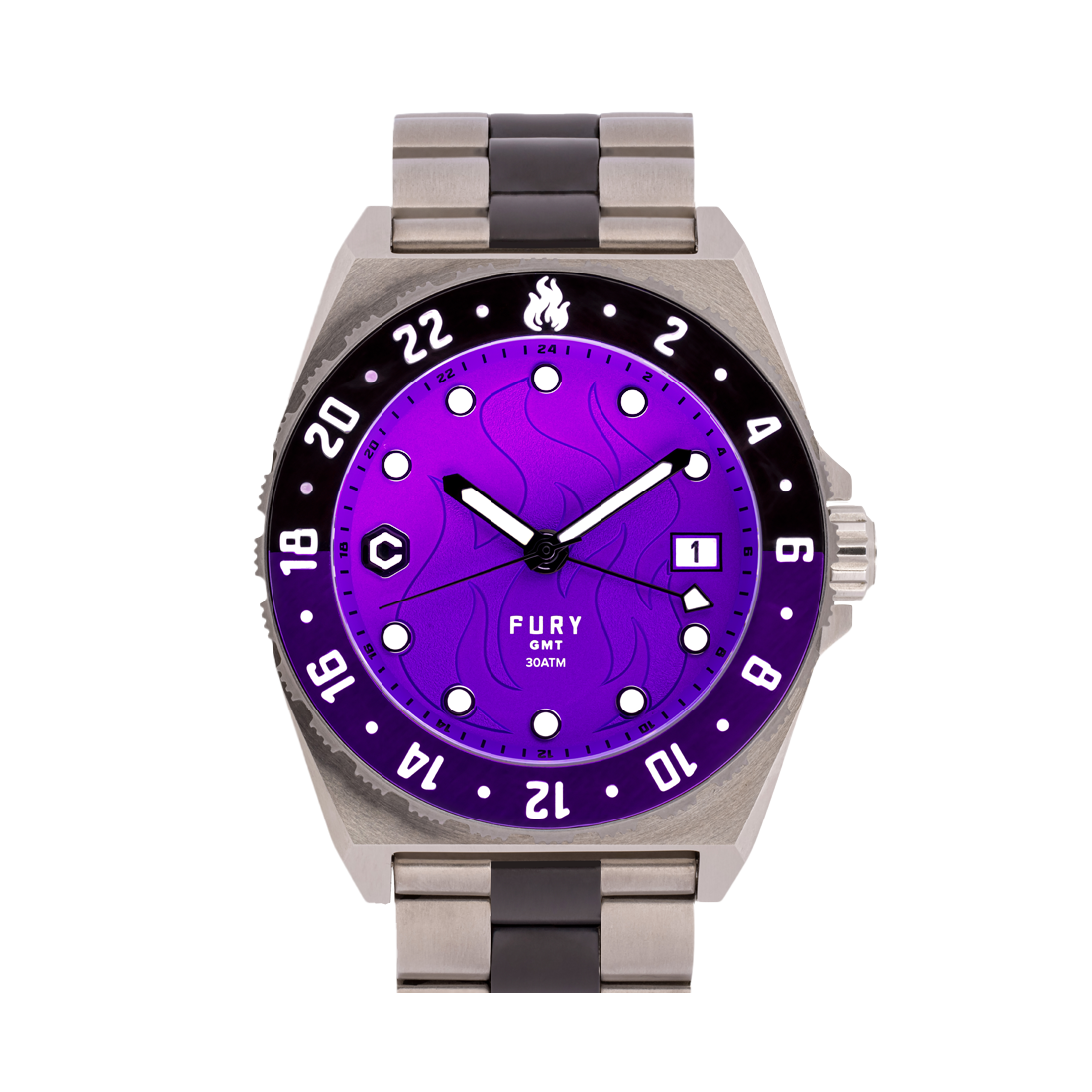 Fury Deep Purple Titanium GMT Automatic Watch core timepieces