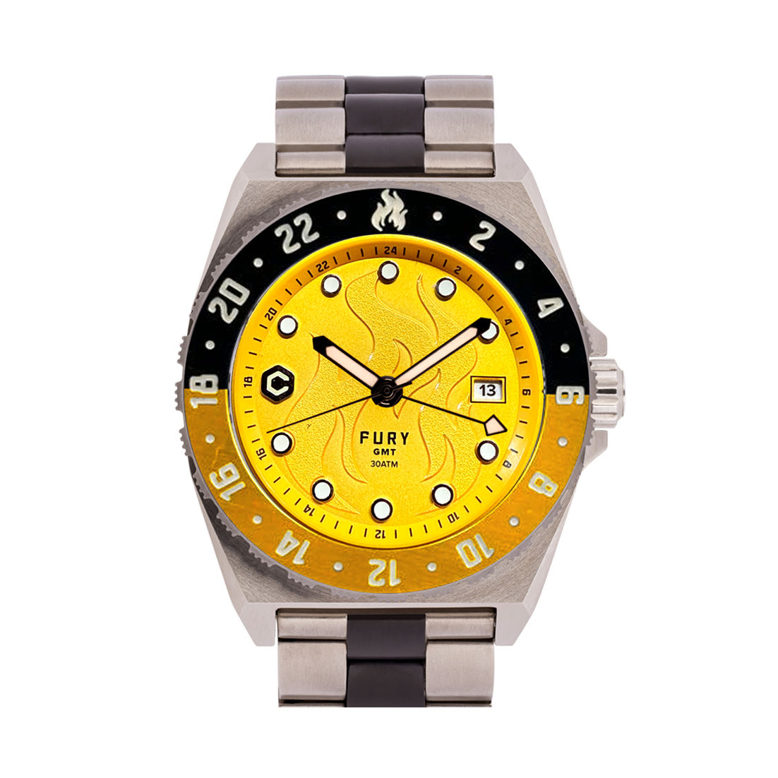 Fury Yellow Mellow Titanium GMT Watch