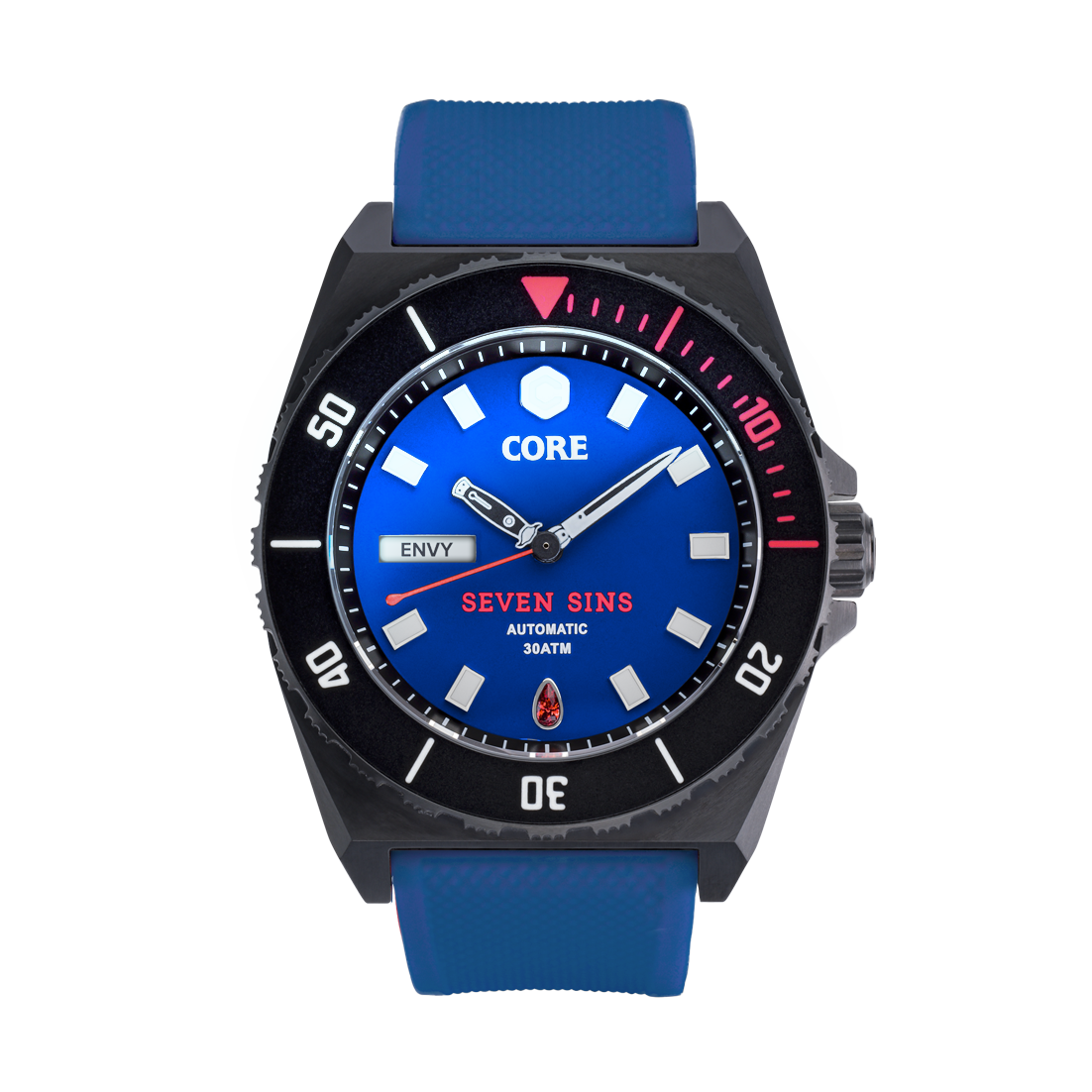 Seven Sins Blue Dial Titanium Automatic Watch Core Timepieces
