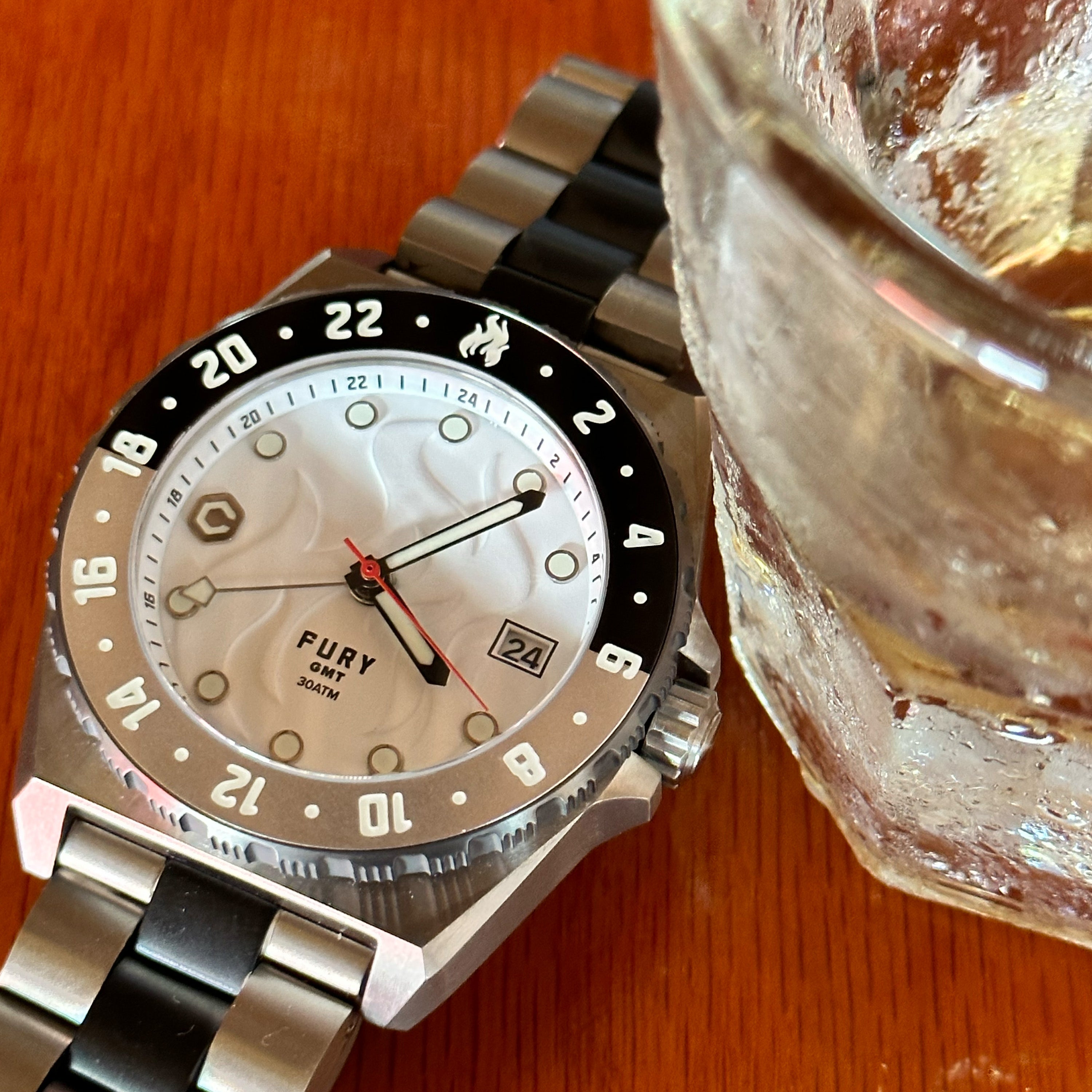 Fury White Lightning Titanium GMT Watch
