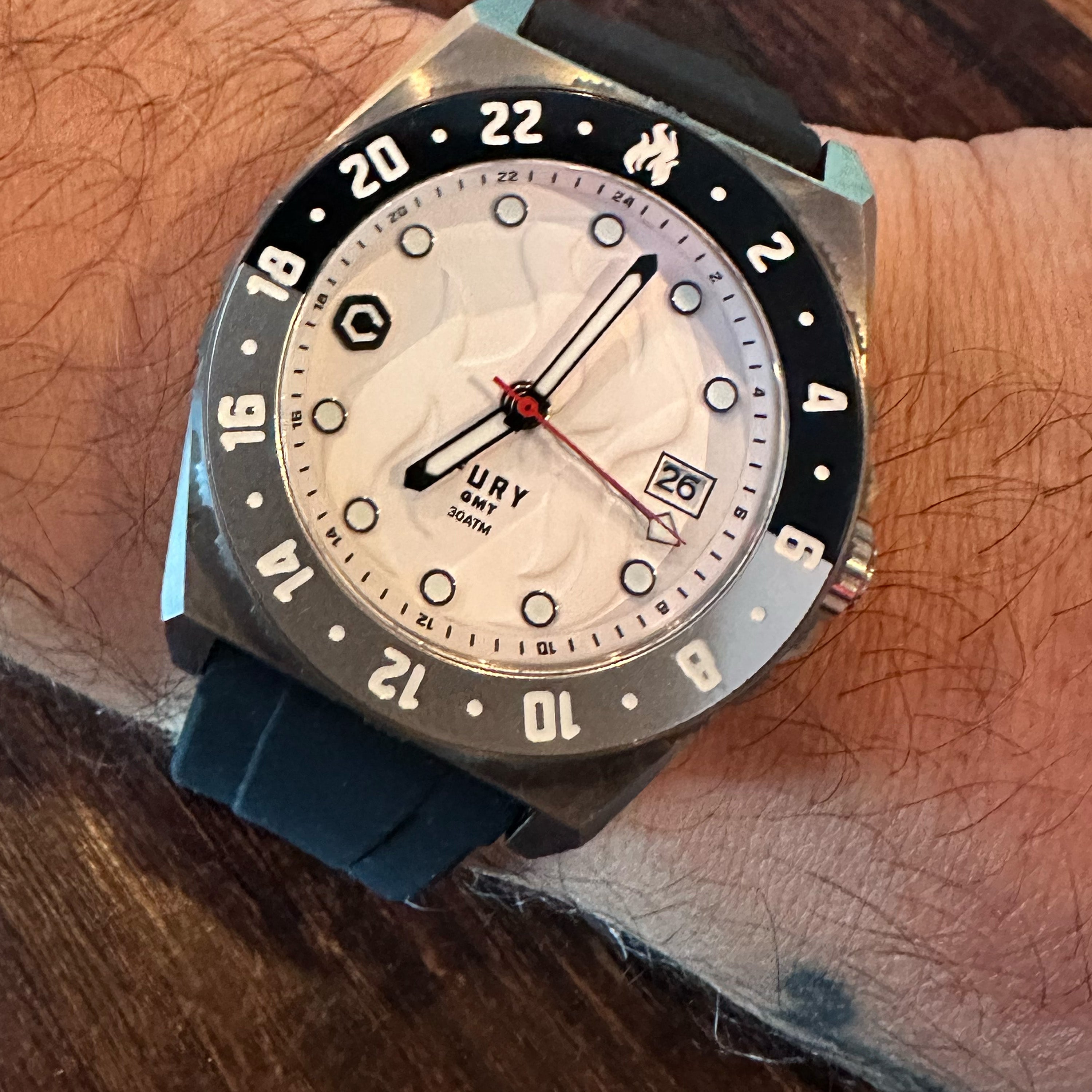 Fury White Lightning Titanium GMT Watch
