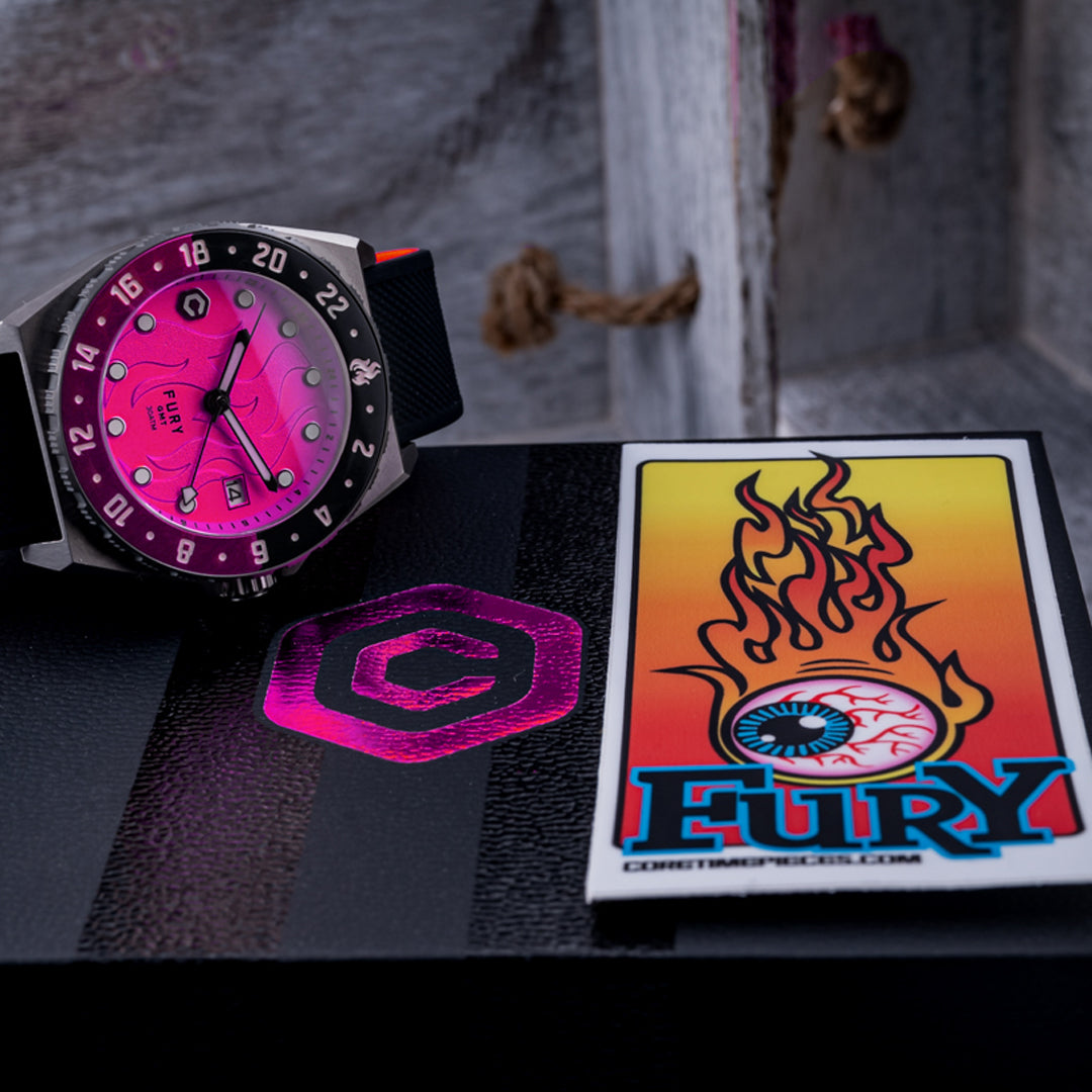 Fury Panther Pink Titanium GMT Watch