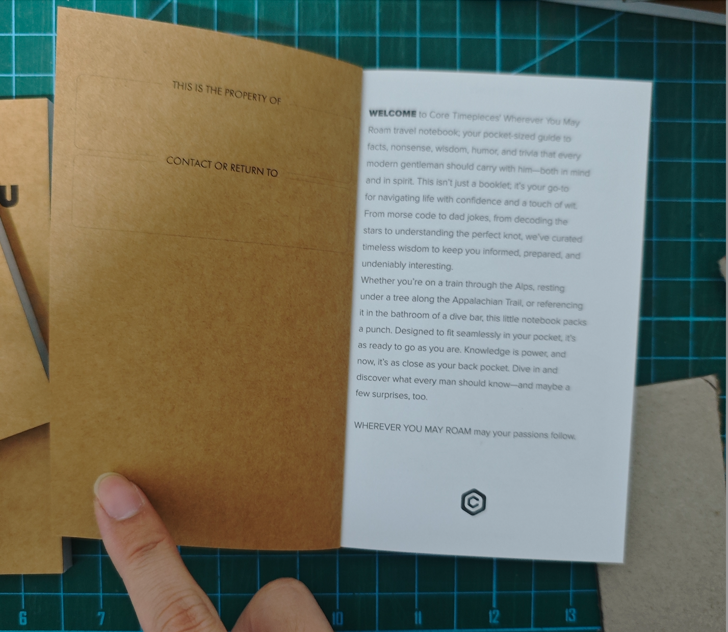 book opened to first page