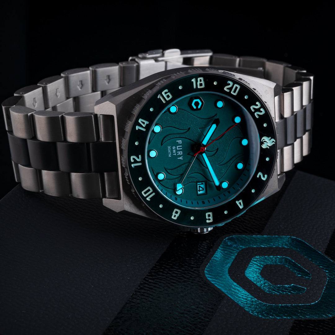 Fury Green Machine Titanium GMT Watch