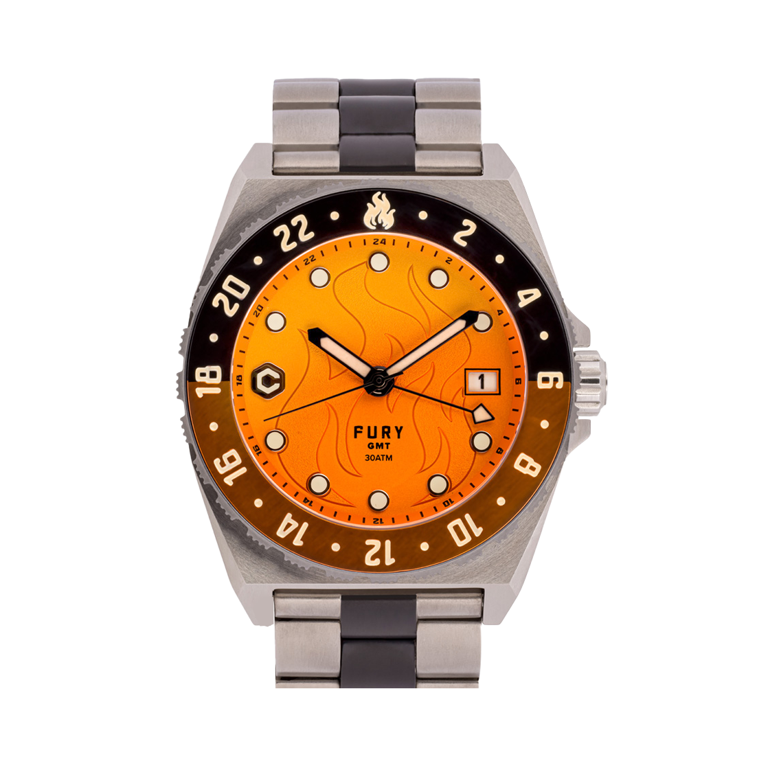 Fury Orange Clockwork Titanium GMT Automatic Watch core timepieces
