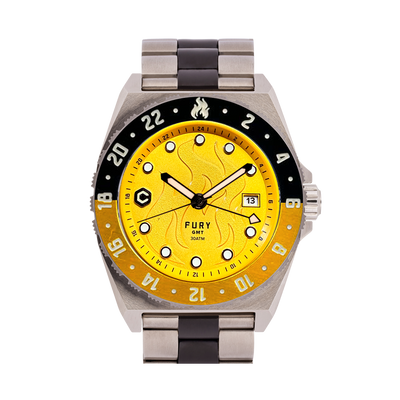 Fury Yellow Mellow Titanium GMT Watch