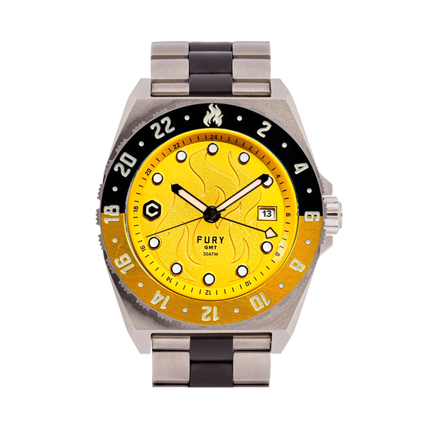 Fury Yellow Mellow Titanium GMT Automatic Watch core timepieces