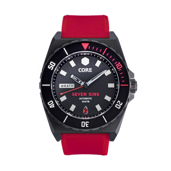 Seven Sins Black Titanium Automatic Watch sin window Core Timepieces