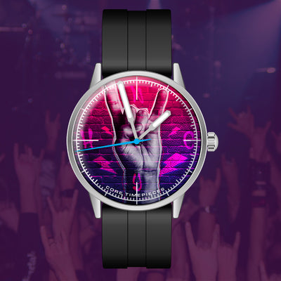 quartz watch with punk Hardcore hand sign dial