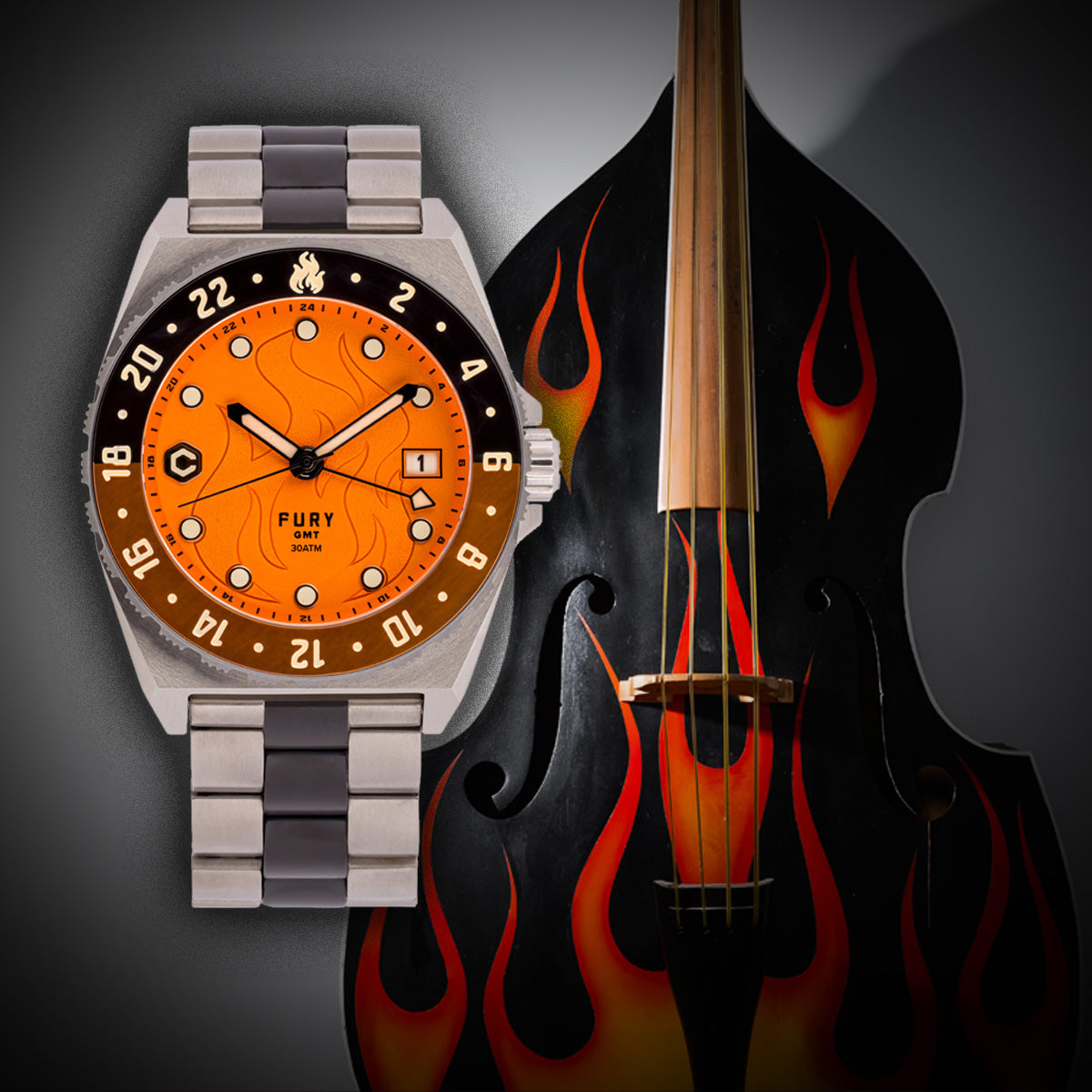 tamas　　3 O'clock　Pierce   Orange Fury Orange Clockwork – Core Timepieces