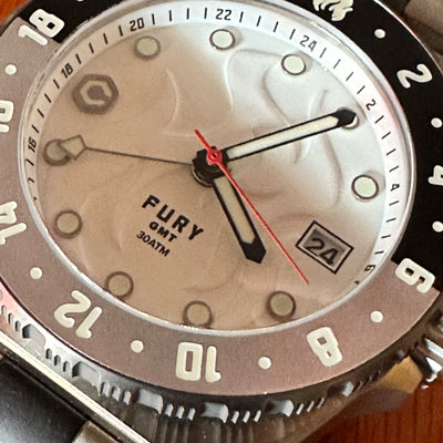 Fury White Lightning Titanium GMT Watch