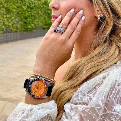 Fury Orange Clockwork Titanium GMT Watch