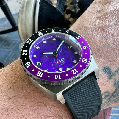 Fury Deep Purple Titanium GMT Watch