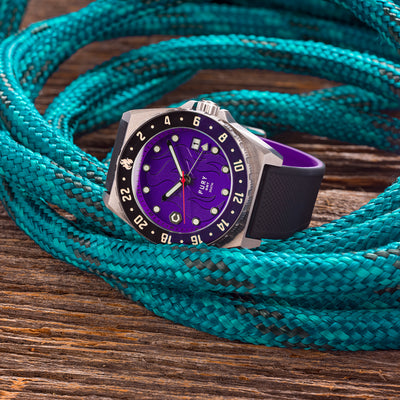 Fury Deep Purple Titanium GMT Watch