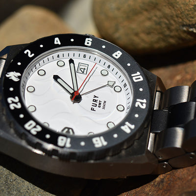 Fury White Lightning Titanium GMT Watch
