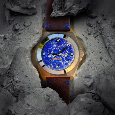 STONED Lapis Lazuli Gemstone Dial Bronze Automatic