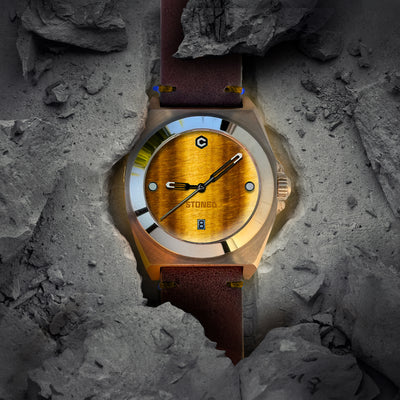 STONED Tigers Eye Gemstone Dial Bronze Automatic