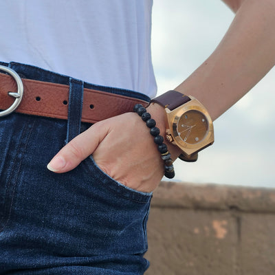 STONED Tigers Eye Gemstone Dial Bronze Automatic