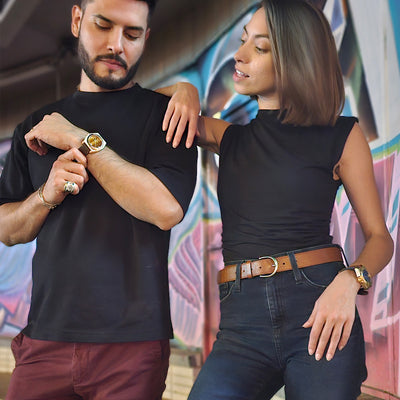 STONED Tigers Eye Gemstone Dial Bronze Automatic