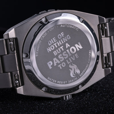 Fury Orange Clockwork Titanium GMT Watch