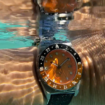 Fury Orange Clockwork Titanium GMT Watch