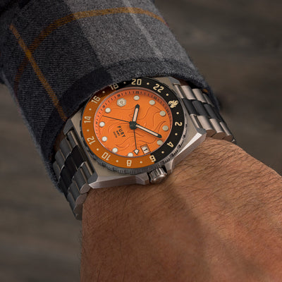 Fury Orange Clockwork Titanium GMT Watch